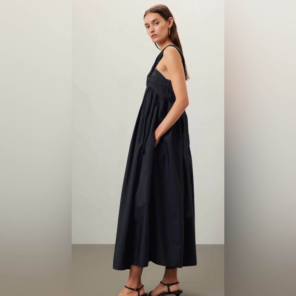 Chic Cecilie Bahnsen Black One-Shoulder Midi Vera Dress - Picture 2 of 7